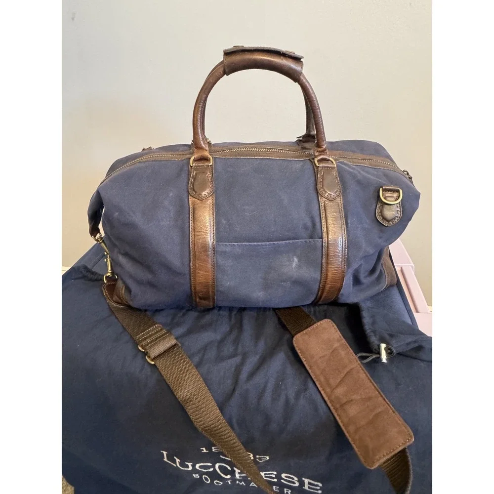 Lucchese Everyday Waxed Canvas Weekender Duffel Bag